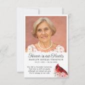 メモリアルサンキュー(鳥)ショウジョウコウカンチョウ2写真詩引用文 サンキューカード (裏面)