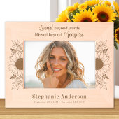 メモリアルサンフラワーカスタムフローラ木造写真 レーザー彫刻フレーム