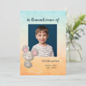 メモリアルサービスに子供たちを招待 かわいいネズミ 招待状 (スタンド正面)