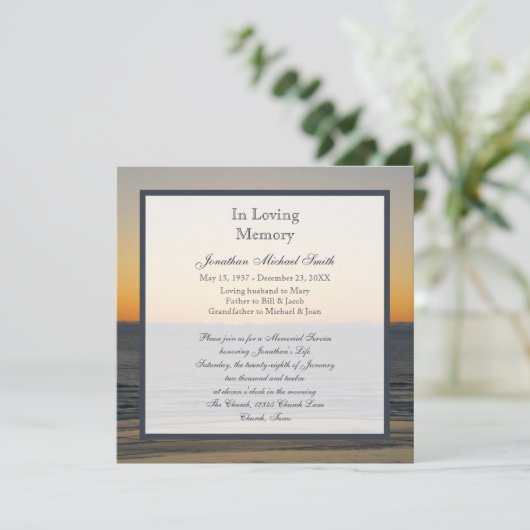 メモリアルサービスのお知らせ招待状 招待状 (スタンド正面)