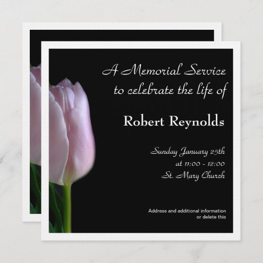 メモリアルサービスのお知らせ 招待状 (正面/裏面)
