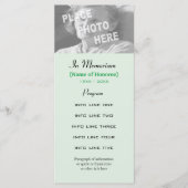 メモリアルサービスのフォトプログラムカード プログラム (正面)