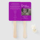 メモリアルサービスの写真ハートはプログラムファンを作る ハンドファン (正面&裏面)