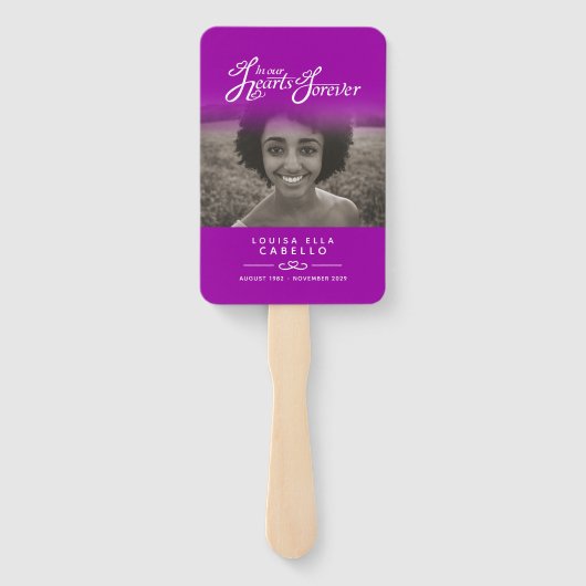 メモリアルサービスの写真ハートはプログラムファンを作る ハンドファン (裏面)