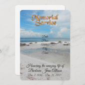 メモリアルサービスの招待ビーチ 招待状 (正面/裏面)