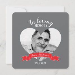 メモリアルサービスの赤いリボン招待状 招待状