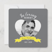 メモリアルサービスの黄色いリボン招待状 招待状 (正面)