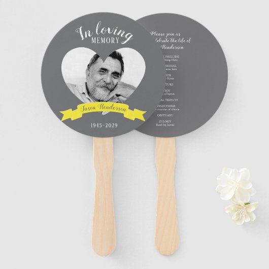 メモリアルサービスの黄色いリボン番組ファン ハンドファン (正面&裏面)