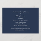 メモリアルサービスオールドウッドクロス招待状 プログラム (裏面)