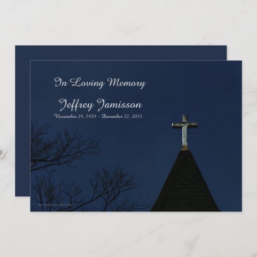 メモリアルサービスオールドウッドクロス招待状 プログラム (正面/裏面)