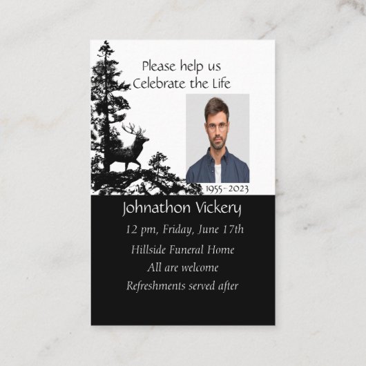 メモリアルサービスクリスチャン鹿アート 名刺 (裏面)