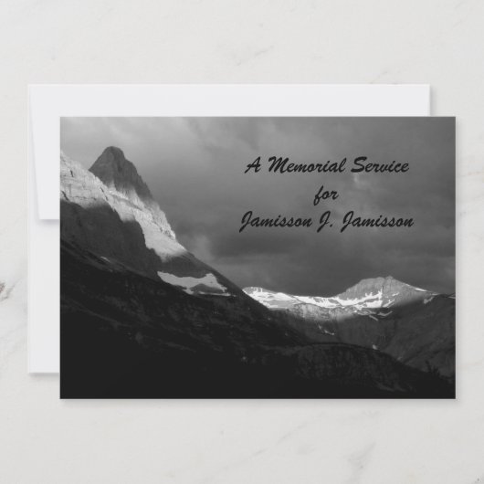 メモリアルサービスグレイシャーナショナルパークB&Wサンライズ 招待状 (正面)