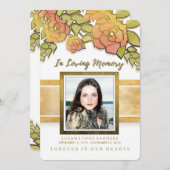 メモリアルサービスゴールデンフラワーズフォト招待状 招待状 (正面/裏面)