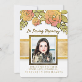 メモリアルサービスゴールデンフラワーズフォト招待状 招待状