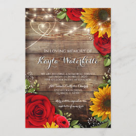 メモリアルサービスサンフラワー&バラ死 招待状