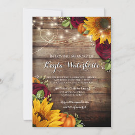 メモリアルサービスサンフラワー&バラ死 招待状