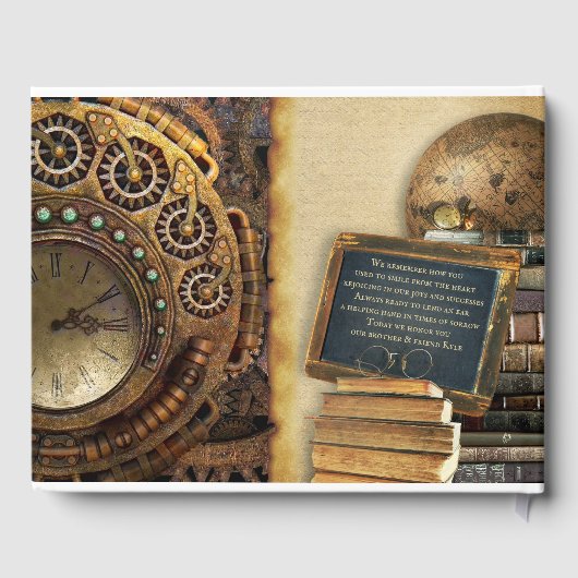 メモリアルサービススチームパンクギアタイムマシン写真 ゲストブック (裏面)