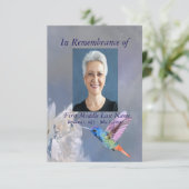 メモリアルサービスハミングバードガーデンフラワーカスタム 招待状 (スタンド正面)