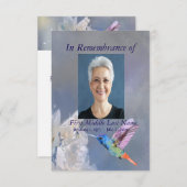 メモリアルサービスハミングバードガーデンフラワーカスタム 招待状 (正面/裏面)