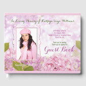 メモリアルサービスピンクアジサイあなたの写真を追加 ゲストブック (正面)