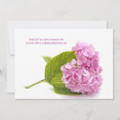 メモリアルサービスピンクアジサイあなたの写真を追加 招待状 (裏面)