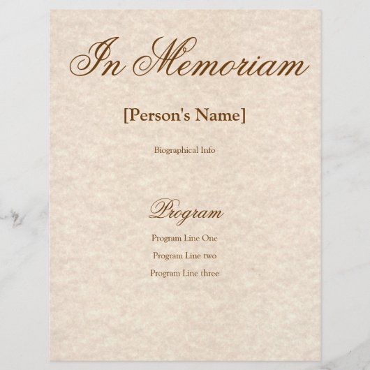 メモリアルサービスプログラカスタムム文字 (正面)