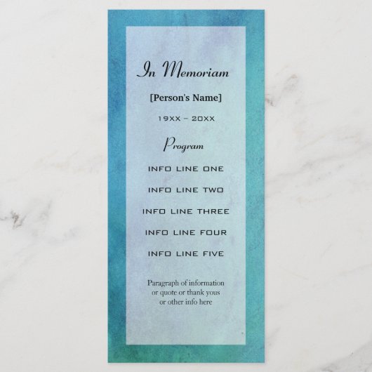 メモリアルサービスプログラムカード プログラム (正面)