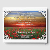 メモリアルサービスレッドポピー畑サンセット写真 ゲストブック (裏面)