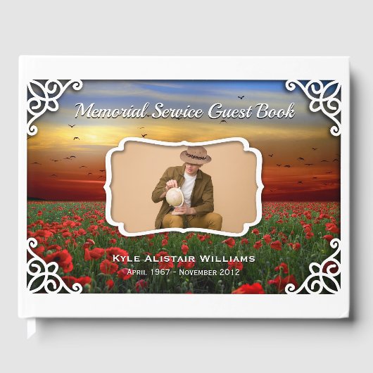 メモリアルサービスレッドポピー畑サンセット写真 ゲストブック (正面)