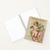 メモリアルサービスヴィンテージエンビクトリアンジェルゲストブック ノートブック (内部)