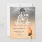 メモリアルサービス写真アプリコットオレンジバラ葬儀 招待状 (正面)