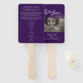 メモリアルサービス写真ハート紫のプログラムファン ハンドファン (正面&裏面)