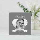 メモリアルサービス写真ホワイトリボンメモリ招待状 招待状 (スタンド正面)