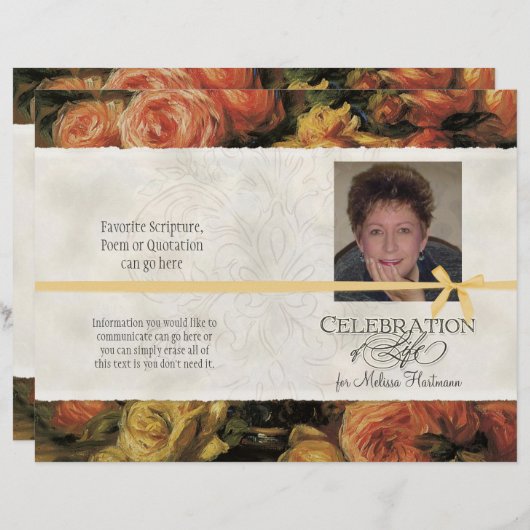 メモリアルサービス印象派コーラルイエローローズ2 (正面/裏面)