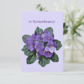 メモリアルサービス招待状アフリカンバイオレットパープル 招待状 (スタンド正面)