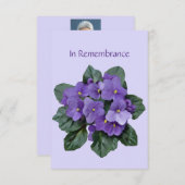 メモリアルサービス招待状アフリカンバイオレットパープル 招待状 (正面/裏面)