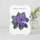 メモリアルサービス招待状アフリカンバイオレットパープル 招待状 (スタンド正面)