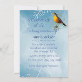 メモリアルサービス招待状アメリカンロビンバード 招待状 (裏面)