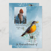 メモリアルサービス招待状アメリカンロビンバード 招待状 (正面/裏面)