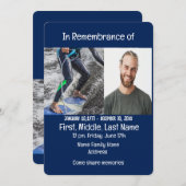 メモリアルサービス招待状ウェイクボードウォータースポーツ 招待状 (正面/裏面)