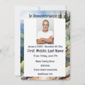 メモリアルサービス招待状ウォーターカラーサイクリングバイク 招待状 (正面)