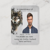 メモリアルサービス招待状ウルフウルブズアニマルアート 名刺 (裏面)