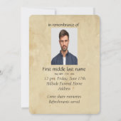 メモリアルサービス招待状ウルフウルブズアニマル 招待状 (裏面)