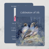 メモリアルサービス招待状カリフォルニアウズルバード 招待状 (正面/裏面)