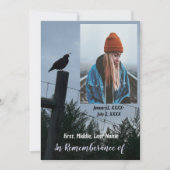 メモリアルサービス招待状カリフォルニアウズルバード 招待状 (正面)