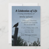 メモリアルサービス招待状カリフォルニアウズルバード 招待状 (裏面)