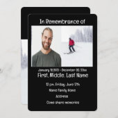 メモリアルサービス招待状クロスカントリースキー 招待状 (正面/裏面)