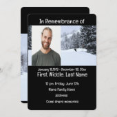 メモリアルサービス招待状クロスカントリースキー 招待状 (正面/裏面)