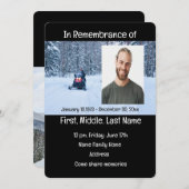 メモリアルサービス招待状スノーモービルウィンタースポーツ 招待状 (正面/裏面)