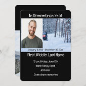 メモリアルサービス招待状スノーモービルウィンタースポーツ 招待状 (正面/裏面)